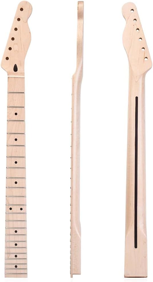 Electric Guitar Neck, 22 Frets, Maple Wood, Compatible with TL Spare Parts, 25.9 Inches Scale Length