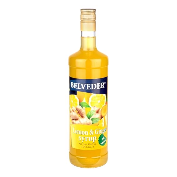 Belveder Syrup, 33.8 fl oz (Large, Lemon & Ginger)