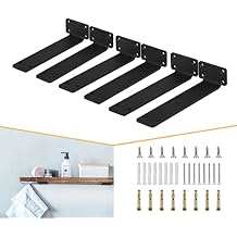 CLT Shelf Bracket( Black) , 8 Quarter Inch (1/4") Thick- Max Load: 220 lb Rustic Industrial Modern Farmhouse Heavy Duty Bracket for DIY Table Bench, Pack of 6