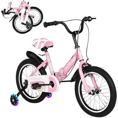 Kids Bike for 3-10 Years Old Boys and Girls, 141618 Inch Baby Bike with Flash Lighting Training Wheels for Children, Foldable Toddler Bicycles with Dual Handbrakes, Multiple Colors