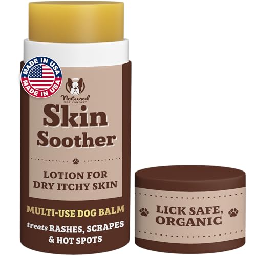 Natural Dog Company Skin Soother Balm for Dogs Dog Skin Balm for Dry Winter Skin, Seasonal Sensitivity & Environmental Stress, Dog Moisturizer with Coconut Oil, Calendula & Vitamin E, 2 oz Stick