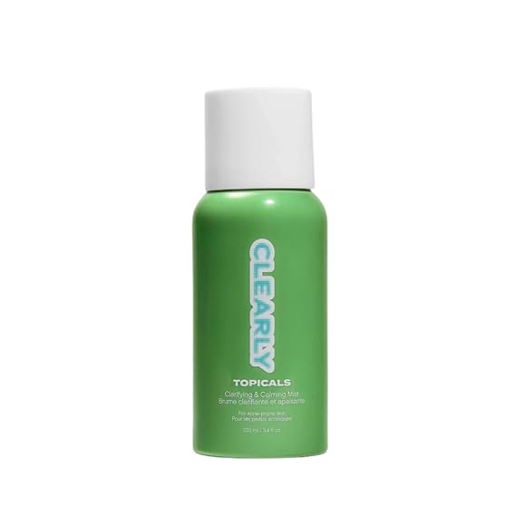 Clearly Acne Clarifying + Calming Mist for Face & Body | Reduces Acne, Blackheads, Redness | Strengthens Skin Barrier & Evens Texture | 2% Salicylic Acid + AHA | Vegan & Cruelty-Free (4 fl oz)