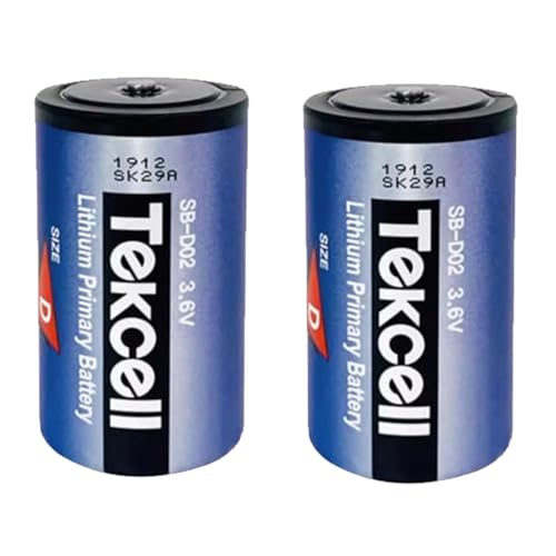 2PCS TeKcell SB-D02 3.6V Lithium Battery Size D 19000MAH Spare Battery Non-Rechargeable