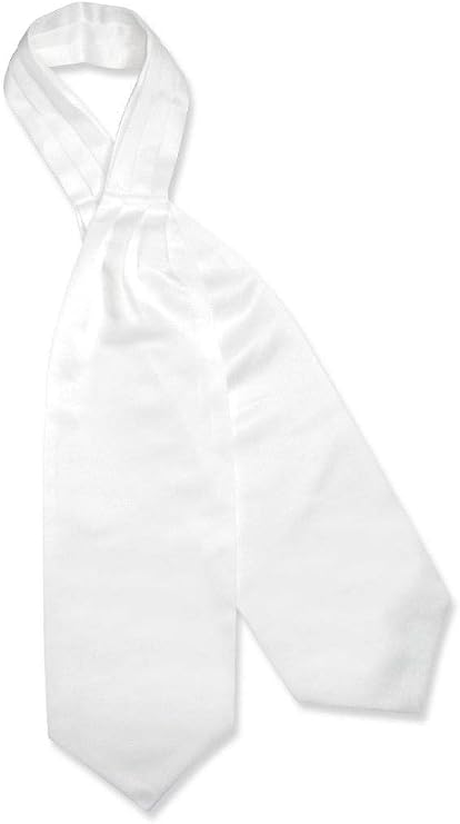 Vesuvio Napoli ASCOT Solid WHITE Color Cravat Men's Neck Tie