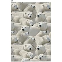 White Realistic Polar Bear Cute Fun Golf Towels for Golf Bags Men Women Golf Towel Accessories with Carabiner