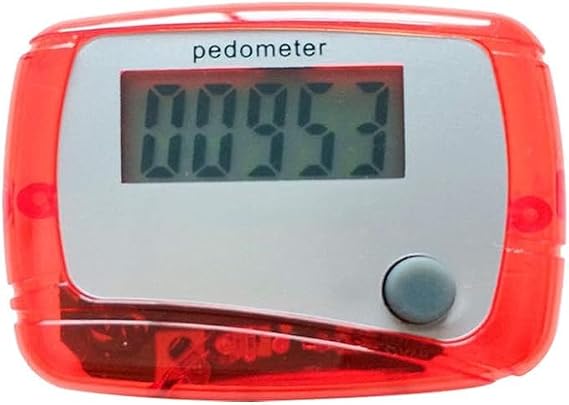 Red Portable Counter Mini Digital LCD Pedometer Sports Walking Running Step Meter Walking Distance Miles, Calorie Counter, Daily Target Monitor, Exercise Time