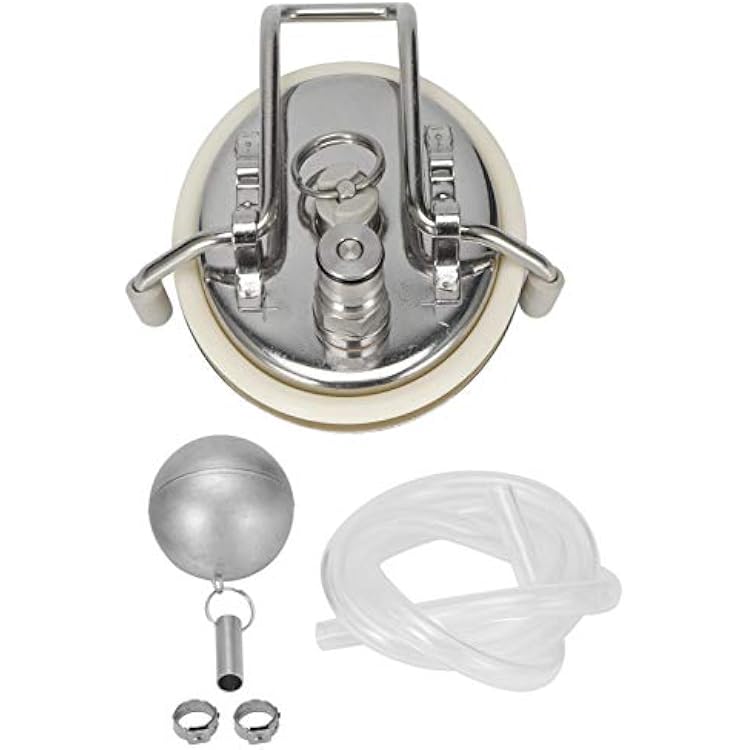 Carbonation Lid for Kegland Kegs with Pressure Relief Valve and Floating Beer Tube Stainless Steel Homebrew Replacement Accessory