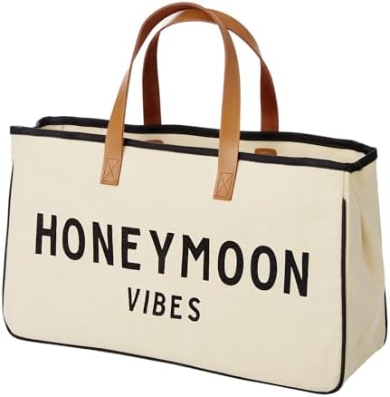 THINGS REMEMBERED Honeymoon Vibes Canvas and Leather Tote Bag