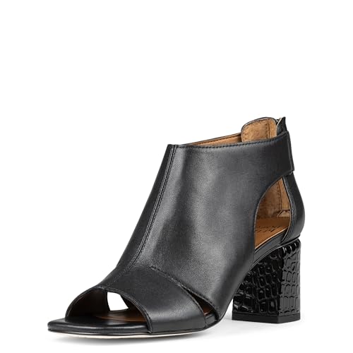 Donald Pliner Womens Perra Heeled Sandal, Black-Suede, 8
