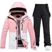 WOWULOVELY Women's Winter Skisuit Waterproof Windproof Ski Jacket and Pants Insulated Snowsuit Snowboarding Coat