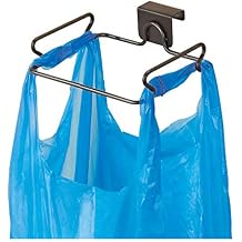 InterDesign Classico Over Cabinet Plastic Bag Holder Storage Organizer for Kitchen, Bronze