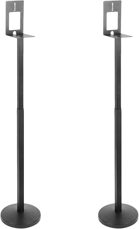 Speaker Floor Stands Pair for Samsung Rear Speakers 9500S/Q990F/930F, Height Adjustable (31.5" to 51") Audio Bracket with Cable Management, Black