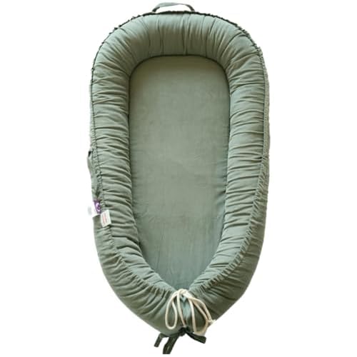 Infant Lounger, Baby Nest Cover for Baby Girls & Boys, Newborn Essentials for Baby 0-18 Months, 100% Cotton Breathable Sage Green, Corduroy