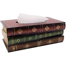 Book Tissue Box Holder Middle Ages Gothic Elegant Antique Vintage Decorative Napkin Tissue Holder Dispenser Novelty Halloween Surprise for Living Room Bathroom Decor