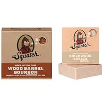 Dr. Squatch All Natural Bar Soap for Men Wood Barrel Bourbon and Birchwood Breeze 5 Ounce Bars (Pack of 2)
