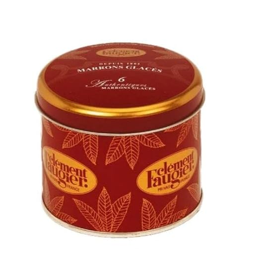 Clement Faugier, Marrons Glaces (French Candied Chestnuts) in Vacuum-Packed Tin, 6 Pieces, 140 g, Imported from France