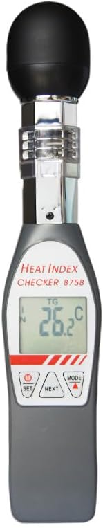 AZ8778 Portable Wet Bulb Globe Temperature WBGT Heat Stress Monitor with 75 mm Black Ball