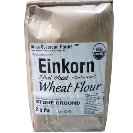 Einkorn Organic All Purpose Flour: 100% Ancient Spring Einkorn berries Stone Ground, 2.5 lbs, Farmer Direct