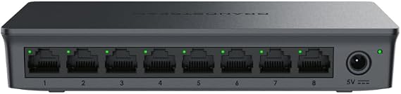 Grandstream GWN7701 | 8-Port Gigabit Ethernet Unmanaged Network Switch | Plug & Play | Desktop/Wall-Mount | Plastic Case