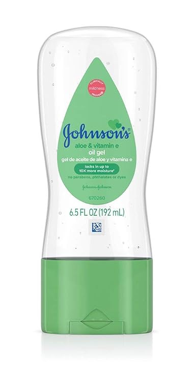 Johnson's Baby Oil Gel Aloe + Vitamin E, 6.5 Oz.