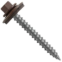 Metal ROOFING SCREWS: (250)12 x 2" BROWN Hex ReGrip Sheet Metal Roof Screw. Sharp Point metal to wood siding screws.