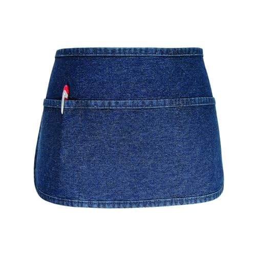 FAME F9RB Rounded Bottom 3 Pocket Waist Apron - Stonewashed Denim WFA82001SD