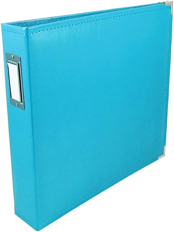 We R Memory Keepers 12x12 Photo Album - Faux Leather with 5 Page Protectors and Spine Label - Snag-Free D-Ring Scrapbooking Memory Album, Acid-Free, Aqua