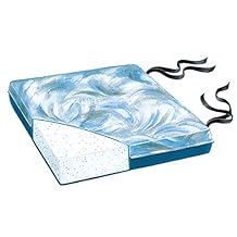 Skil-Care Comfort Wheelchair Cushion E-Z Rise w/Two Color Vinyl Cover. 18W x 16D x 6H - Additional Comfort for Wheelchair or Geri-Chair Patients. Wheelchair Cushions and Accessories. 707052