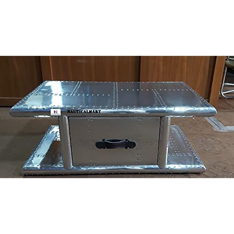 Nautical-Mart Aviator Coffee Table with Drawers 100x60x41cm