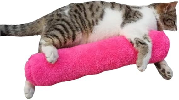 Tineke Kedi Oyuncağı Sarılma Yastığı Uyku Oyuncağı Kedi Otlu 30 Cm Peluş (1 Adet) (FUŞYA)