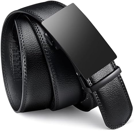 Airkit Men's Ratchet Leather Belt - Heavy Duty Adjustable Dress & Casual Belt