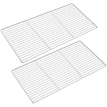 Cooling Baking Rack Pack of 2, 15.7x7.9 Food Grade Stainless Steel Rack for Cooking, Baking, Roasting, Grilling & Drying, Dense Wires, Smooth Edge, Dishwasher Safe, Silver