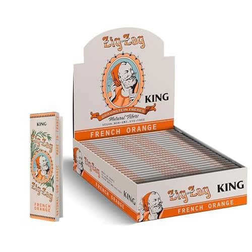 ZIG-ZAG Vintage French Orange Rolling Papers, Slow Burning and Limited Edition - King Size 24-Pack 100 mm