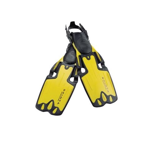 Sherwood Spinta with Optimal Pivot Blade OPB Scuba Diving Fins Flexible Blade Fins Yellow, Small Mens 4-7.5