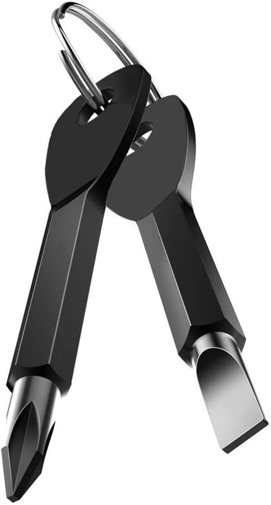 ROSTIVO Mini Phillips Flathead Screwdriver Keychain Cool Gadgets for Men | Mini keychain screwdriver set with Phillips flathead, pocket EDC multitool, cool small gadgets for men daily repair use