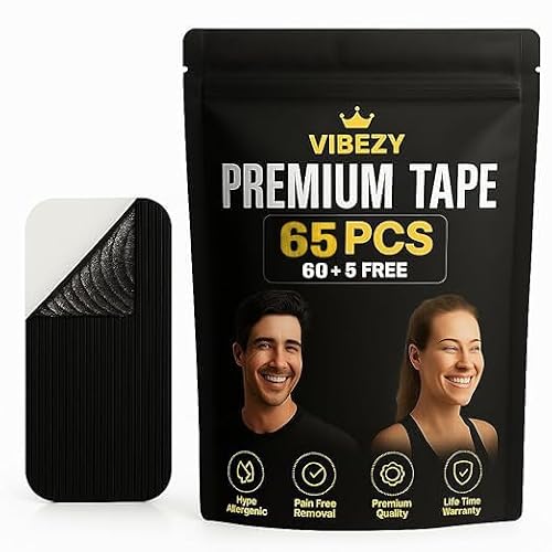 65 pcs Premium Tape Painless Removal, Skin-Friendly & Residue-Free, Discreet Hold, Versatile Adhesive Tape Black