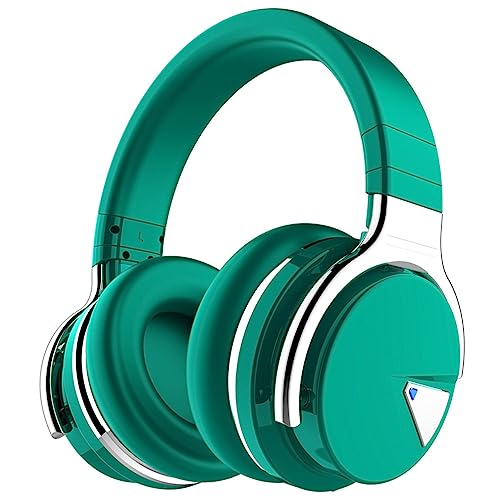 NONCHI E7 Active Noise Cancelling Wireless Bluetooth Over Ear Headphones, 30 Hours Playtime, Green