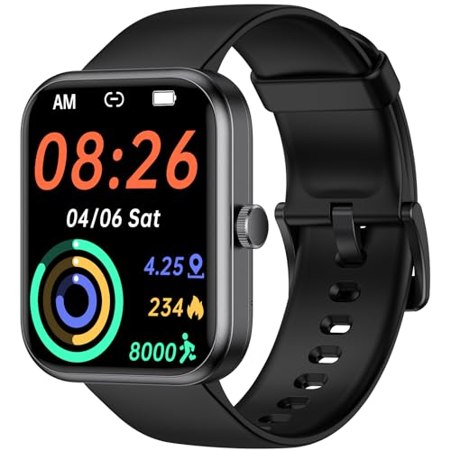 Kummel Smart Watch 45mm, AMOLED Fitness Watch with Heart RateSleep Monitor Steps Calories Counter, IP68 Waterproof Activity Tracker Compatible with Android iOS