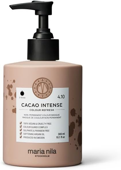 Maria Nila Color Refresh, Cacao Intense, Brown Hair Mask, Semi-Permanent Pigments, 100% Vegan & Sulfate/Paraben free