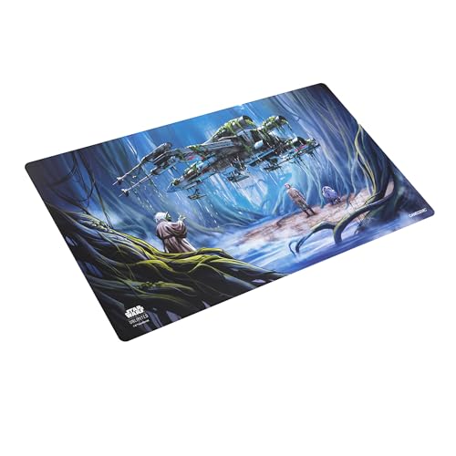 Star Wars Unlimited Dagobah Game MAT - Officially Licensed, Full-Color Printed, Playmat, Slip-Resistant 24 by 14 Rubber Mat, Compatible with TCGs & LCGs, Made by Gamegenic