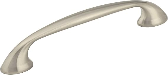 Richelieu Hardware BP7226128195 Montreal Collection 5 1/16-inch (128 mm) Center-to-Center Brushed Nickel Transitional Curved Cabinet and Drawer Pull Handle for Kitchen, Bathroom, and Furniture