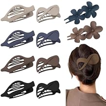 10 Pcs Flat Hair Clips for Women, Lay Flat Claw Clips French Glossy Claw Clips for Thick & Thin Hair No-Slip Hair Claw Strong Hold Barrettes Hair Clamps for Women