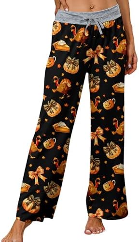 ALISISTER Christmas Womens Pajama Pants Casual Comfy Sleepwear Wide Leg Drawstring Bottoms with Pockets