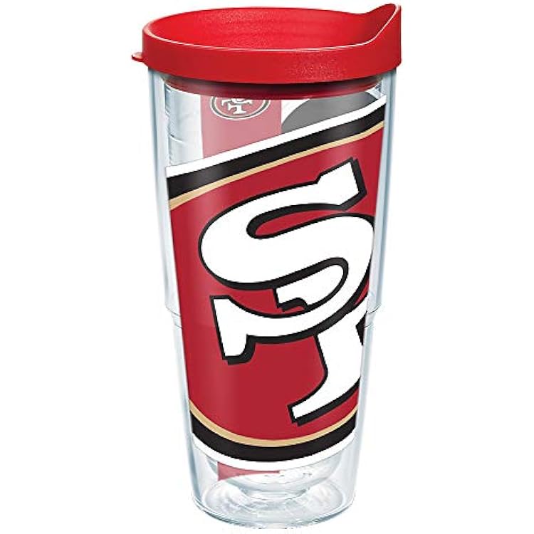 Tervis Made in USA Double Walled NFL San Francisco 49ers Insulated Tumbler Cup Keeps Drinks Cold & Hot, 24oz, Colossal