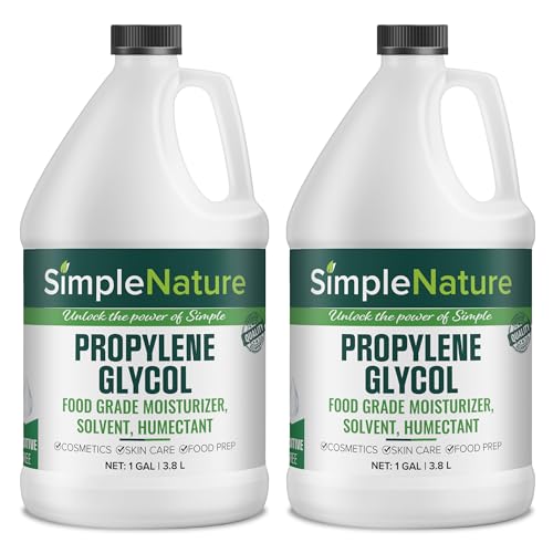 SimpleNature Food Grade 99.9% Propylene Glycol - 2 Gallons - Non-GMO Moisturizer, Solvent, Emulsifier, Humectant - Use in Soaps, Lotions, Antifreeze, and Fog Machines