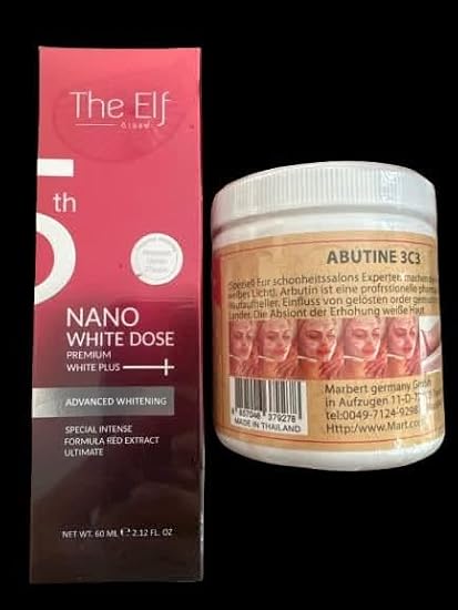 The Elf Nano White Dose Premium Plus and Abutine 3C Skin Whitening Set, 60 ml
