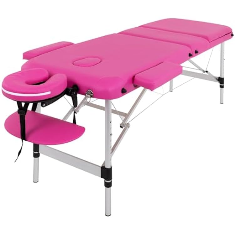 PayLessHere Aluminium Massage Bed Portable Massage Table 24 inch Wide Lash Bed 3 Folding Height Adjustable Spa Table with Non-Woven Bag for Spa Footmassage Facial CareSpa Tattoo