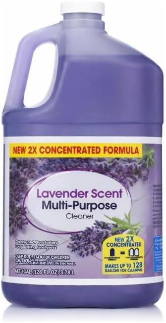 Multi Purpose Household Cleaner Liquid, Lavender Scent, Large 128 fl oz Bottle, All Surface Cleaning Solution for Kitchen, Floor, Bathroom, and General Use