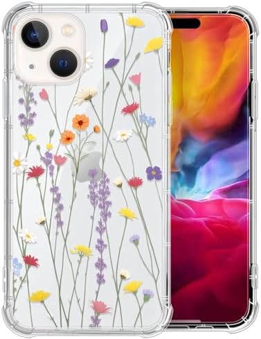 Compatible with iPhone 13 Case,Soft TPU Transparent Shockproof Protective Cover Clear Case for iPhone 13,Lavender