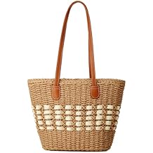 Womens Tote Bag Straw Beach Shoulder Handbag Fashion Purse 2026 Summer Vacation Travel Woven Top Handle Bag